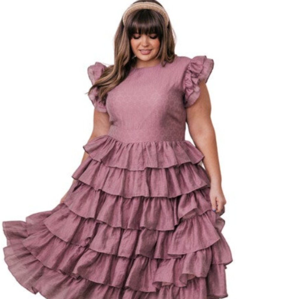 2XL JessaKae Charming Dress in Mauve